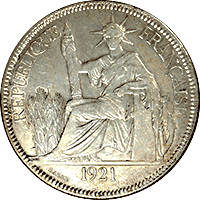Fig 21. French Indo-China 1 Piastre 1921(S)